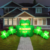 Joyfizzle 10.5ft shamrocks inflatable glowing at night to draw attention