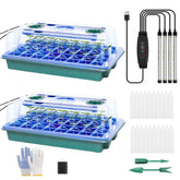 JoyHalo seed starter tray with dome and full-spectrum grow light for even germination
