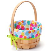 JOYIN Easter wooden basket with liner for tidy egg hunts.