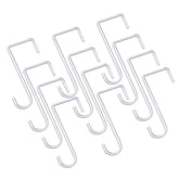 JOYSEUS fence hooks 12-pack closeup showing sturdy steel construction for outdoor displays.