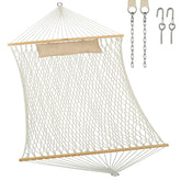 JoyView traditional rope hammock with wooden spreader bar for durable outdoor lounging.