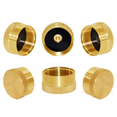 Joywayus brass propane cap on a 1 lb tank ensuring a secure seal.