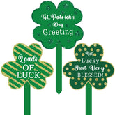 Jremreo shamrock yard sign with stake for festive curb appeal