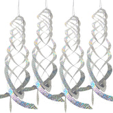 Jremreo silver spiral bird deterrents reflect sunlight to deter birds.