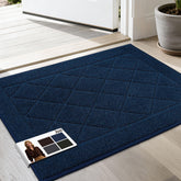 JSEI Dirt Trapper Door Mat 20x32 front view in navy reduces dirt at entry.