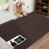 JSEI Entryway Rugs Doormat front view shows inviting size and density for moisture control