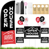 Jsngbse open house flag kit with double-sided banner ready for outdoor display