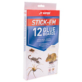 JT Eaton Stick-Em glue trap base captures pests with non-toxic adhesive.