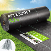 JTSIOV Weed Barrier Fabric 4x300ft roll shows durable garden protection for landscape beds and driveways.