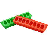 Jtuxcke flip-top chicken feeder side view for spill-free feeding in the coop