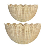 JubilantJive scalloped wall basket set displayed as chic storage for living spaces.