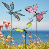 Juegoal butterfly garden stake with glow-in-the-dark wings adds daytime color.