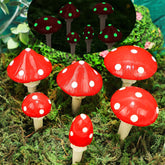 Juegoal fairy mushrooms set of six in a garden scene adds playful whimsy