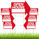 Juexica open house sign red 18x24 enhances curb visibility for property tours