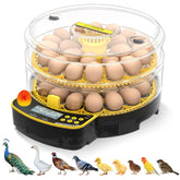 JUJOJB egg incubator with double-layer design holding up to 48 eggs for home hatching
