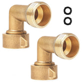 JuKonn 90 degree brass hose elbow with 3/4 inch connection prevents hose twists.