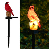 Juliahestia cardinal garden decor red bird figurine with solar glow for outdoors
