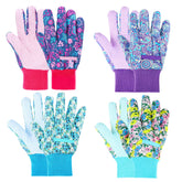 JUMPHIGH Women's garden gloves with floral pattern 1 for comfortable planting and weeding