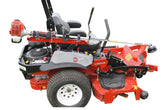 Jungle Jim's ZTR-TR trimmer rack on mower keeps trimmer within easy reach during mowing