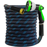 Junredy 50ft garden hose demonstrating durable exterior for yard watering.