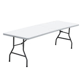 JupiterForce 8ft folding table with carrying handle, easy transport for camping or events