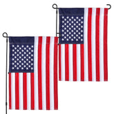 JUSHEN American flag garden flag with embroidered stars for durable outdoor display.