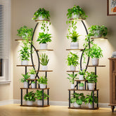 JUSTOGO plant stand assembly diagram shows sturdy 8-tier construction