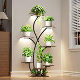 JUSTOGO plant stand with grow light brightens indoor corners for thriving greens.