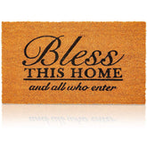 Juvale Bless This Home door mat with coir front entrance for durable outdoor use.