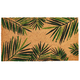Juvale tropical palms door mat welcomes guests while trapping dirt at the entry