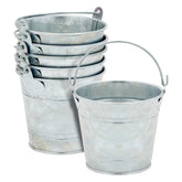Juvale galvanized tin pails front view showing compact centerpiece option