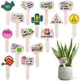 JUYRLE Funny Plant Labels with cactus icons provide easy garden labeling.
