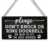 JXREQ Don't Knock or Ring Sign on front door adds warm welcome.