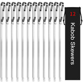 JY COOKMENT 17-inch flat-blade kabob skewers ensure even cooking on the grill