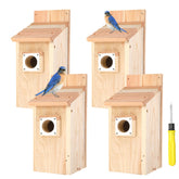 JZTKQTM cedar birdhouse in natural finish for outdoor gardens and nesting