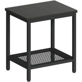 KAAPSAM outdoor side table with storage—two-tier design for extra space.