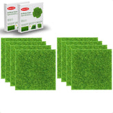KAEZDD 8-pack 6x6 inch fake grass tiles for versatile indoor and outdoor crafts.