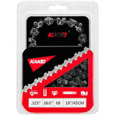KAKEI 18-inch chain with 0325 pitch and 063 gauge for high-torque cutting