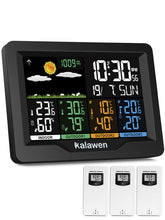 Kalawen weather station main display shows indoor and outdoor readings at a glance