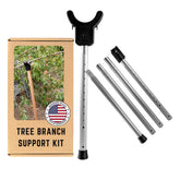Kalinar adjustable tree pole extended demonstrates height versatility for leaning fruit trees.