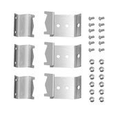 Kalomo heat plate bracket closeup shows durable stainless steel for lasting grill parts.