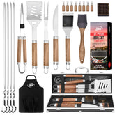 Kaluns grilling apron with pockets keeps tools organized during outdoor cookouts.