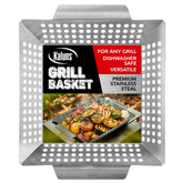 Kaluns heavy-duty grill basket rectangle vegetables for even grilling and easy tossing.