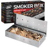 Kaluns smoker box under grill releases rich smoky aroma for meats