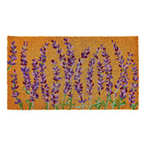 KANKUN Coco Coir Door Mat with lavender floral design for welcoming entryways.