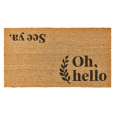 KANKUN Coco Coir Door Mat front view with dirt-scraping bristles