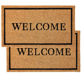 KANKUN Coco Coir Door Mat front view showing natural fiber scrapers for clean entryways.