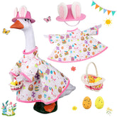 Kanmeii Easter Bunny Porch Goose Outfit kit for 23-inch geese, easy to install outdoor decor.