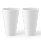 Kante tall round planter 2-pack front view showcases modern white finish for indoor and outdoor decor.