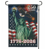 KARAVA USA 250th Anniversary garden flag front view for yard display.